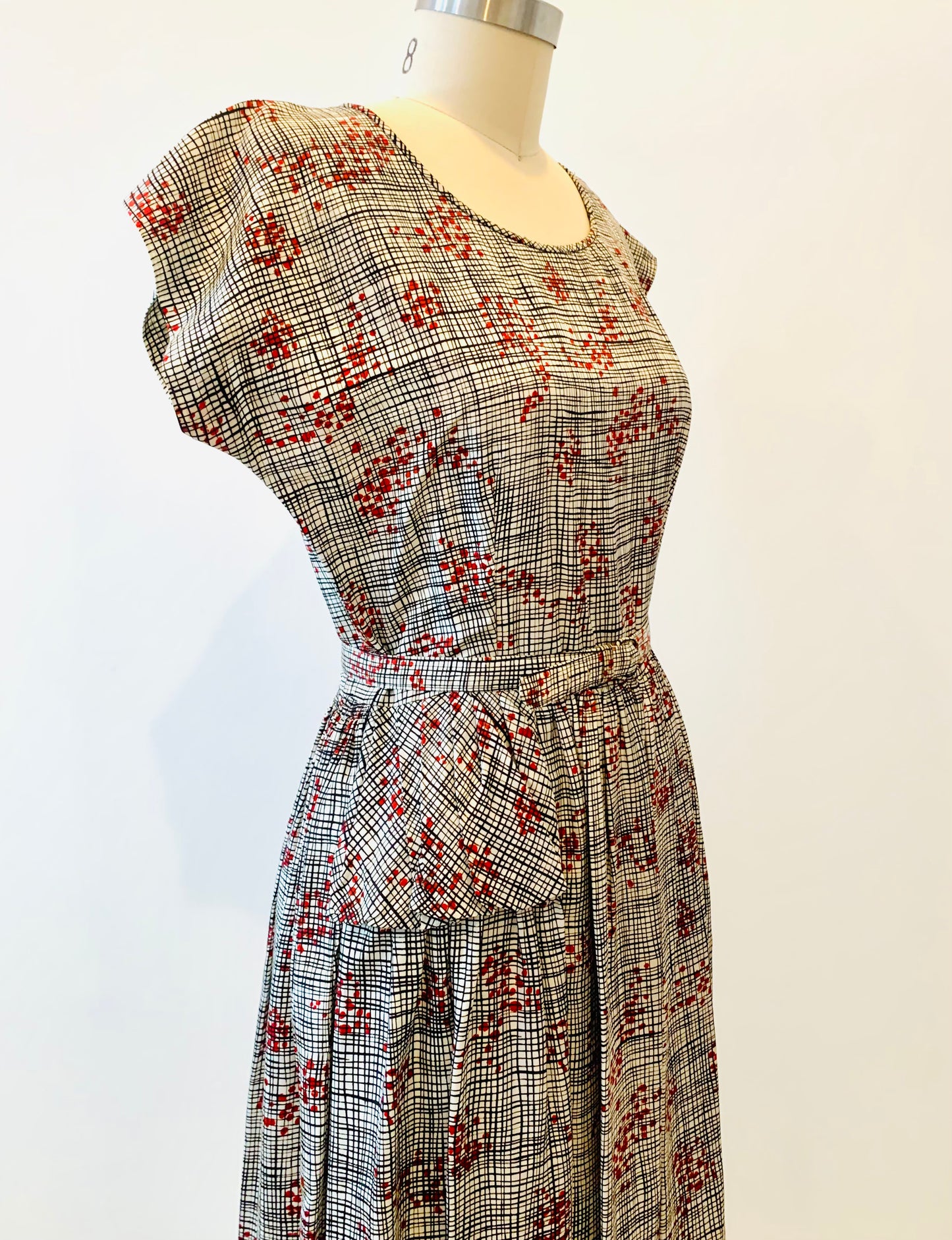 Mid Century Atomic Print Dress