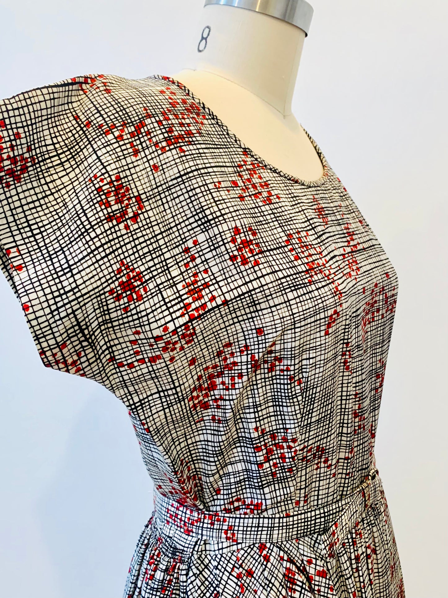 Mid Century Atomic Print Dress