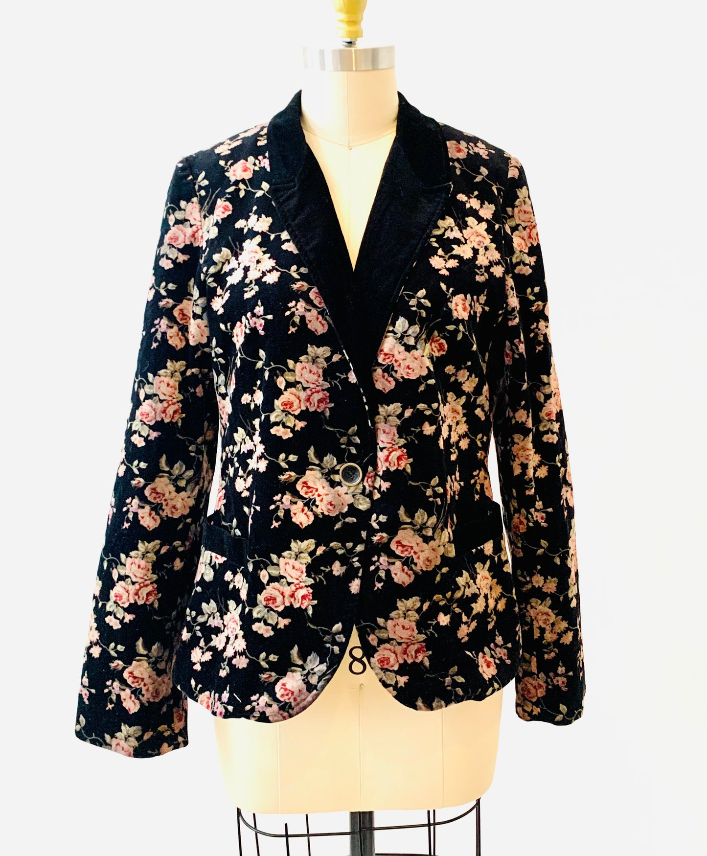 Black Floral Velvet Jacket