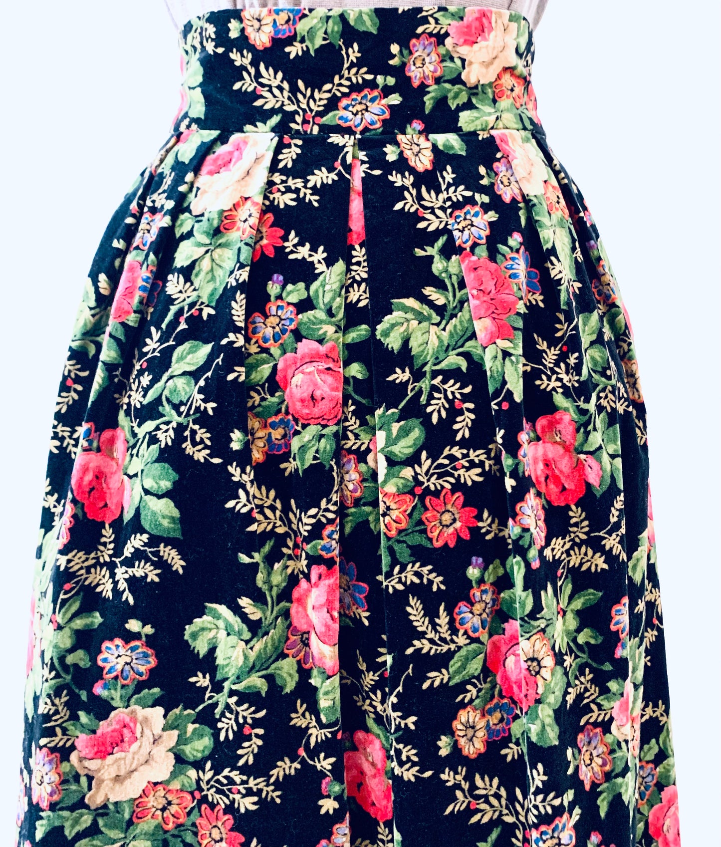 Velvet Floral Skirt