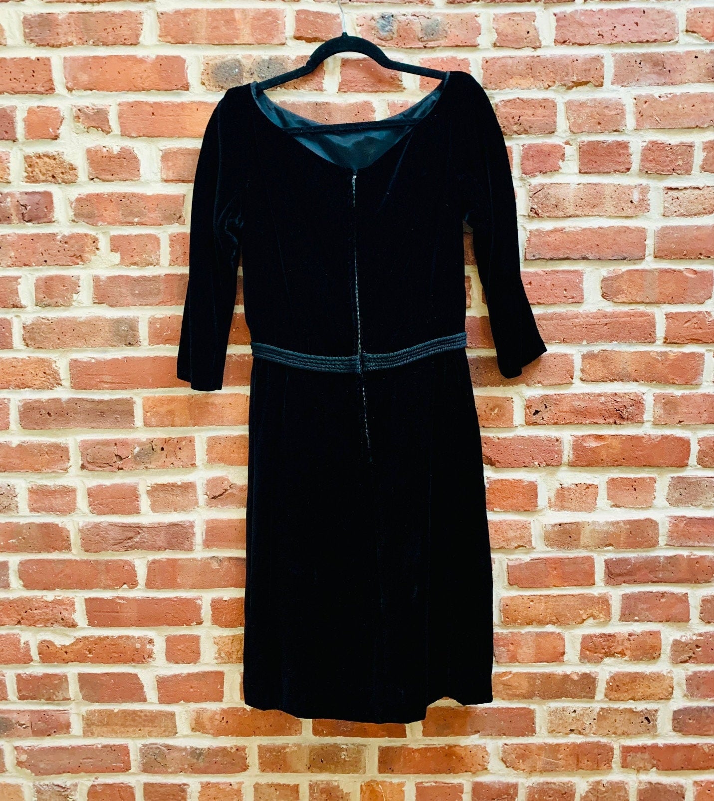 1960's Black Velvet Dress