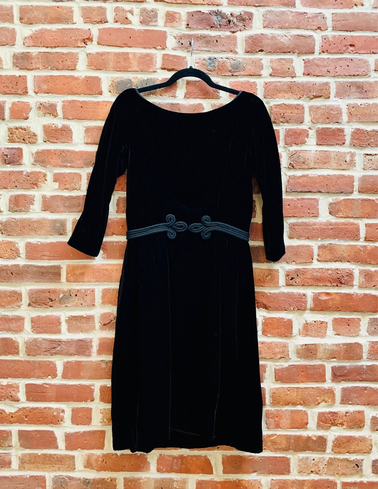 1960's Black Velvet Dress