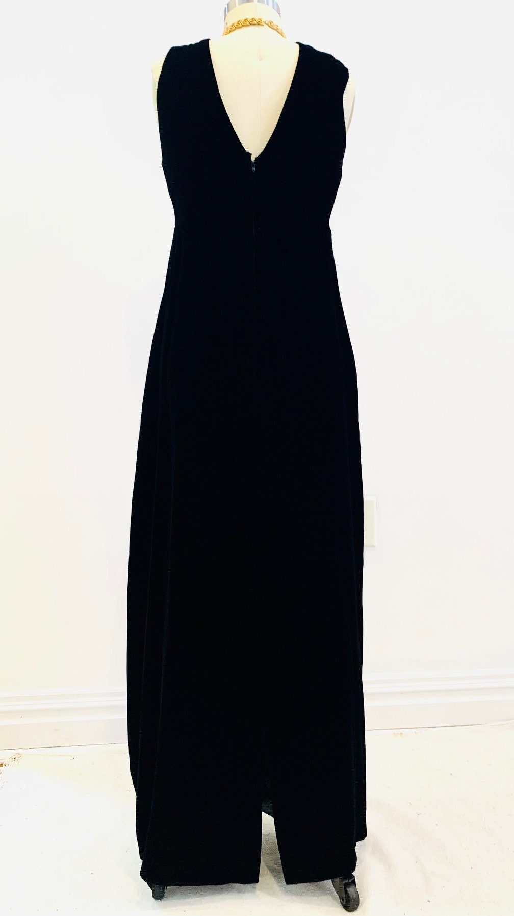 Vintage Black Velvet Dress