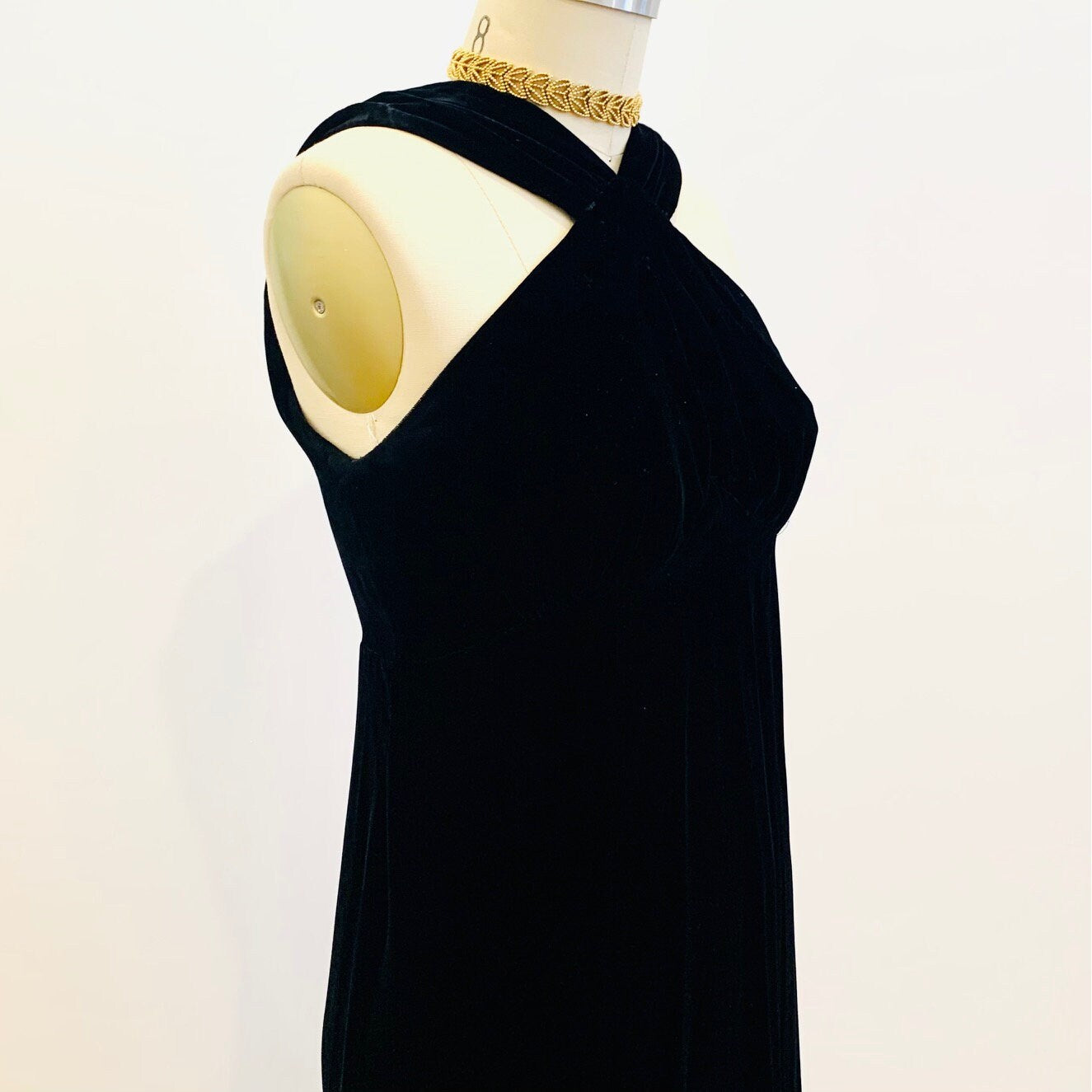 Vintage Black Velvet Dress