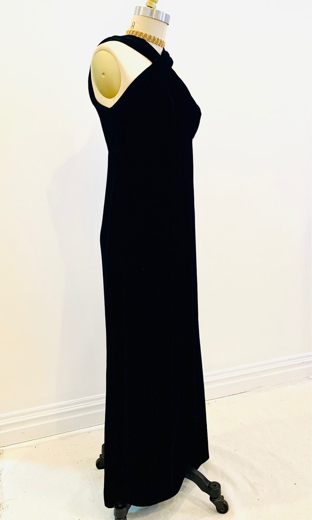 Vintage Black Velvet Dress