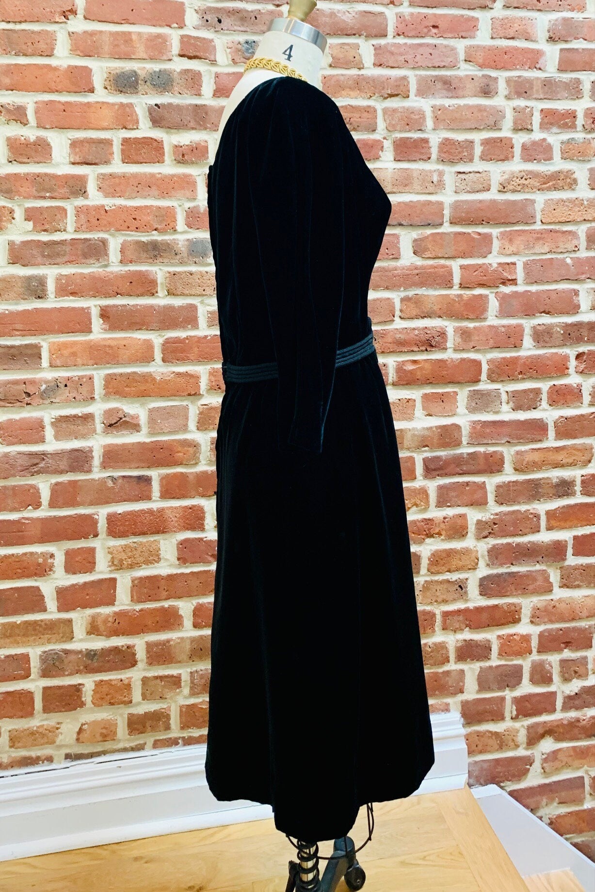 1960's Black Velvet Dress