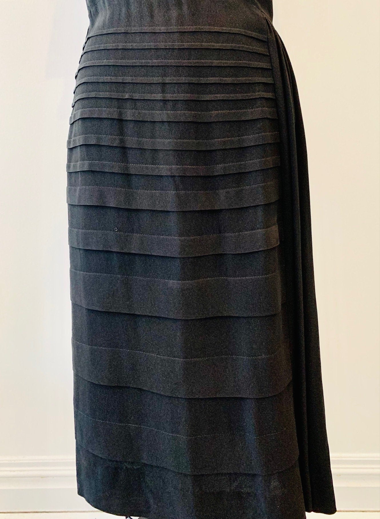 Late 1930's/early 1940's Black Crepe Dress