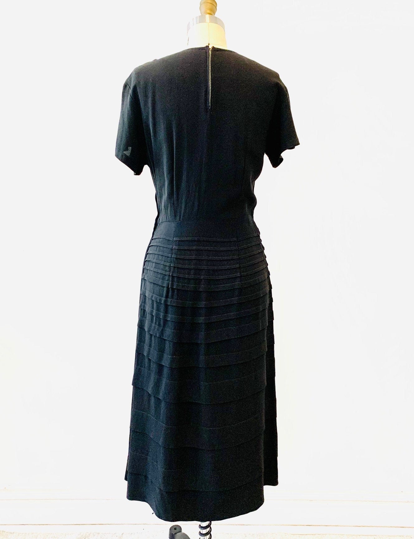 Late 1930's/early 1940's Black Crepe Dress