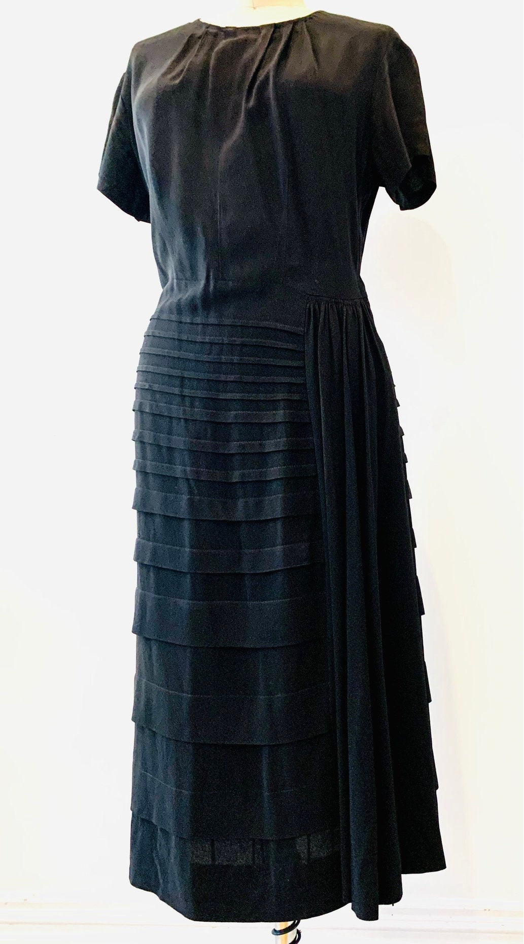 Late 1930's/early 1940's Black Crepe Dress