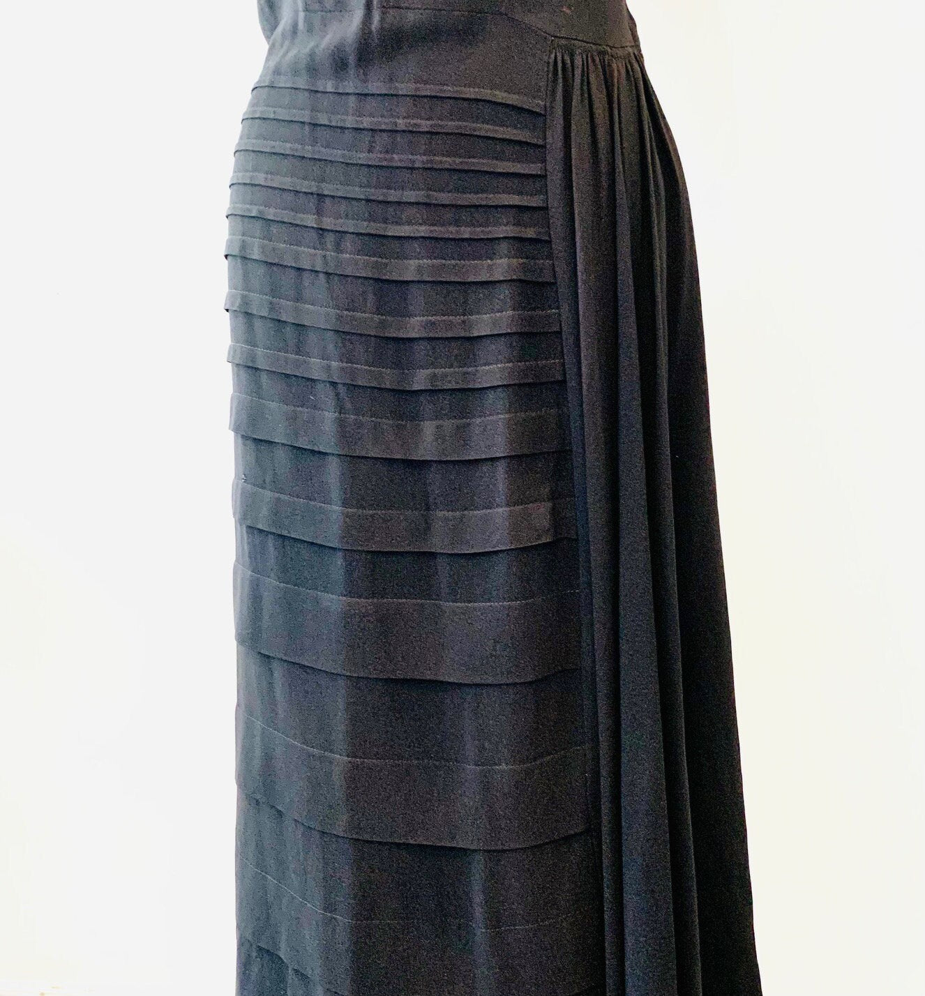 Late 1930's/early 1940's Black Crepe Dress