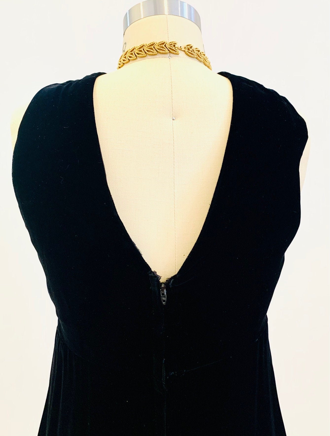 Vintage Black Velvet Dress