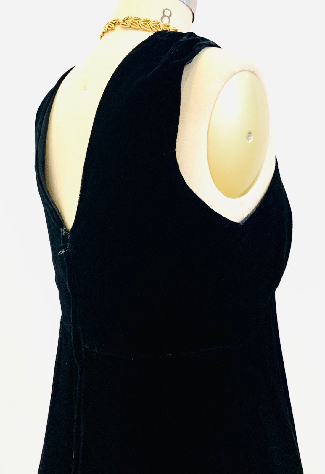 Vintage Black Velvet Dress