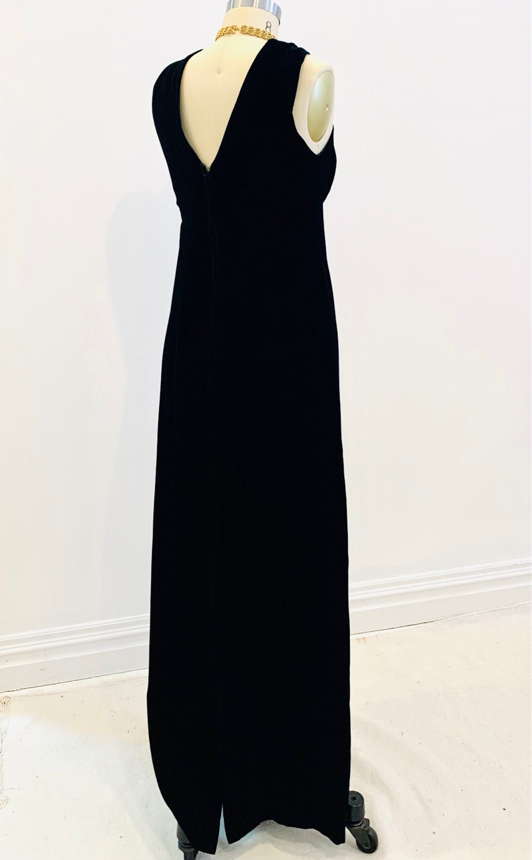 Vintage Black Velvet Dress