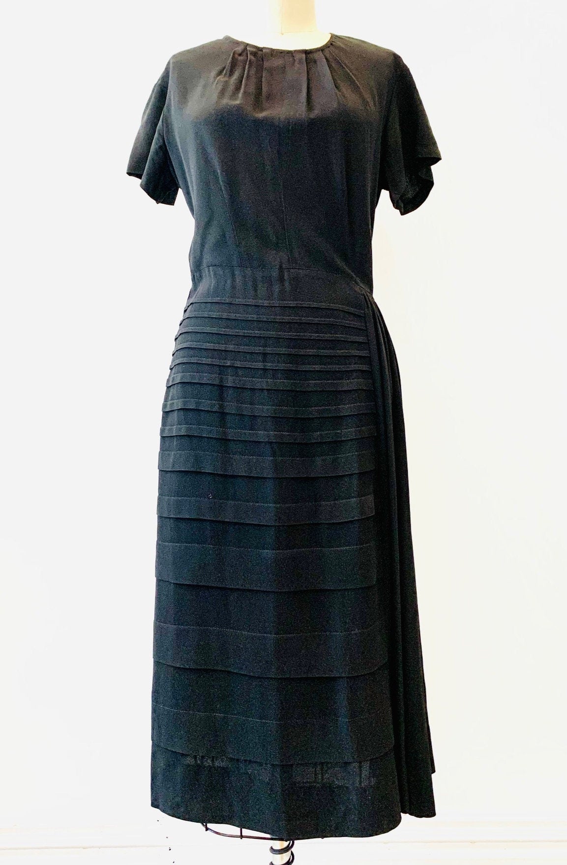 Late 1930's/early 1940's Black Crepe Dress