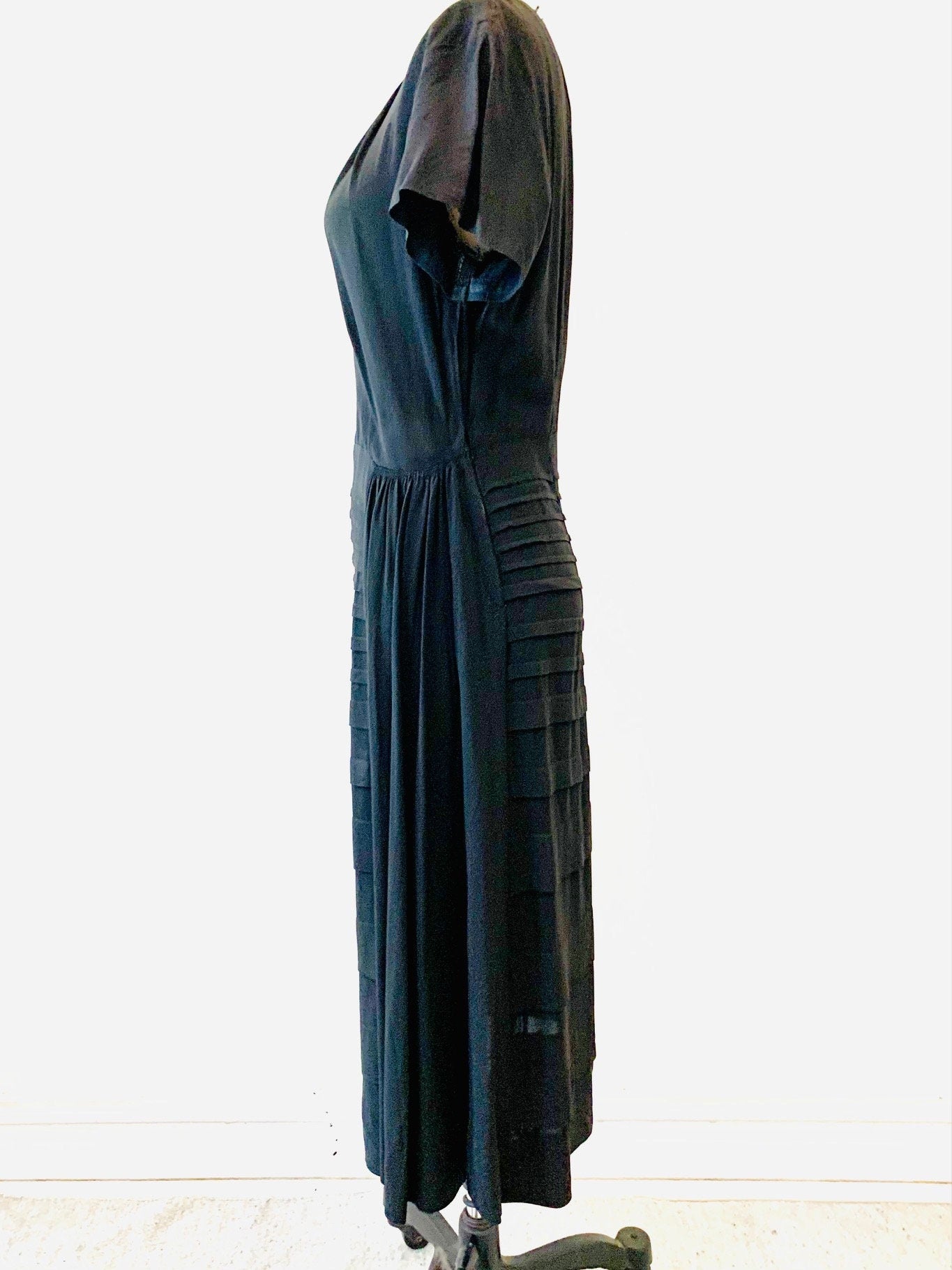 Late 1930's/early 1940's Black Crepe Dress