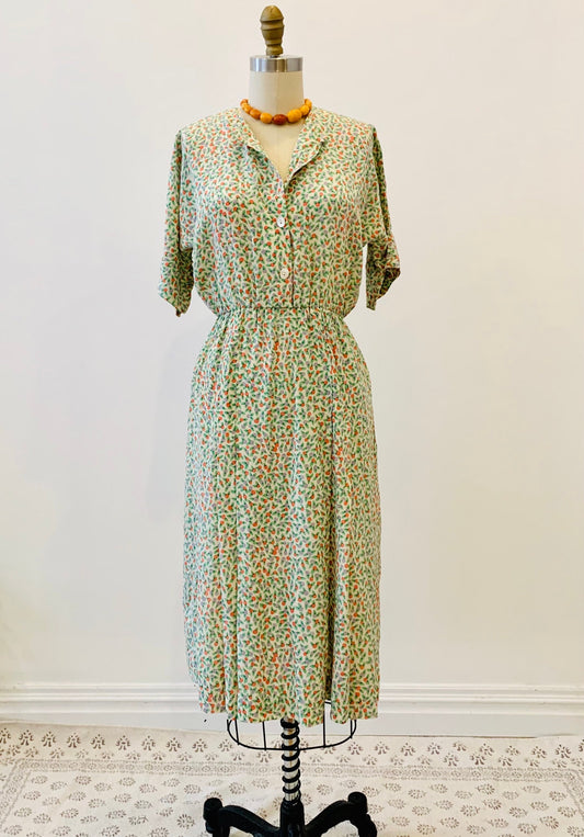 1940’s Silk Floral Dress