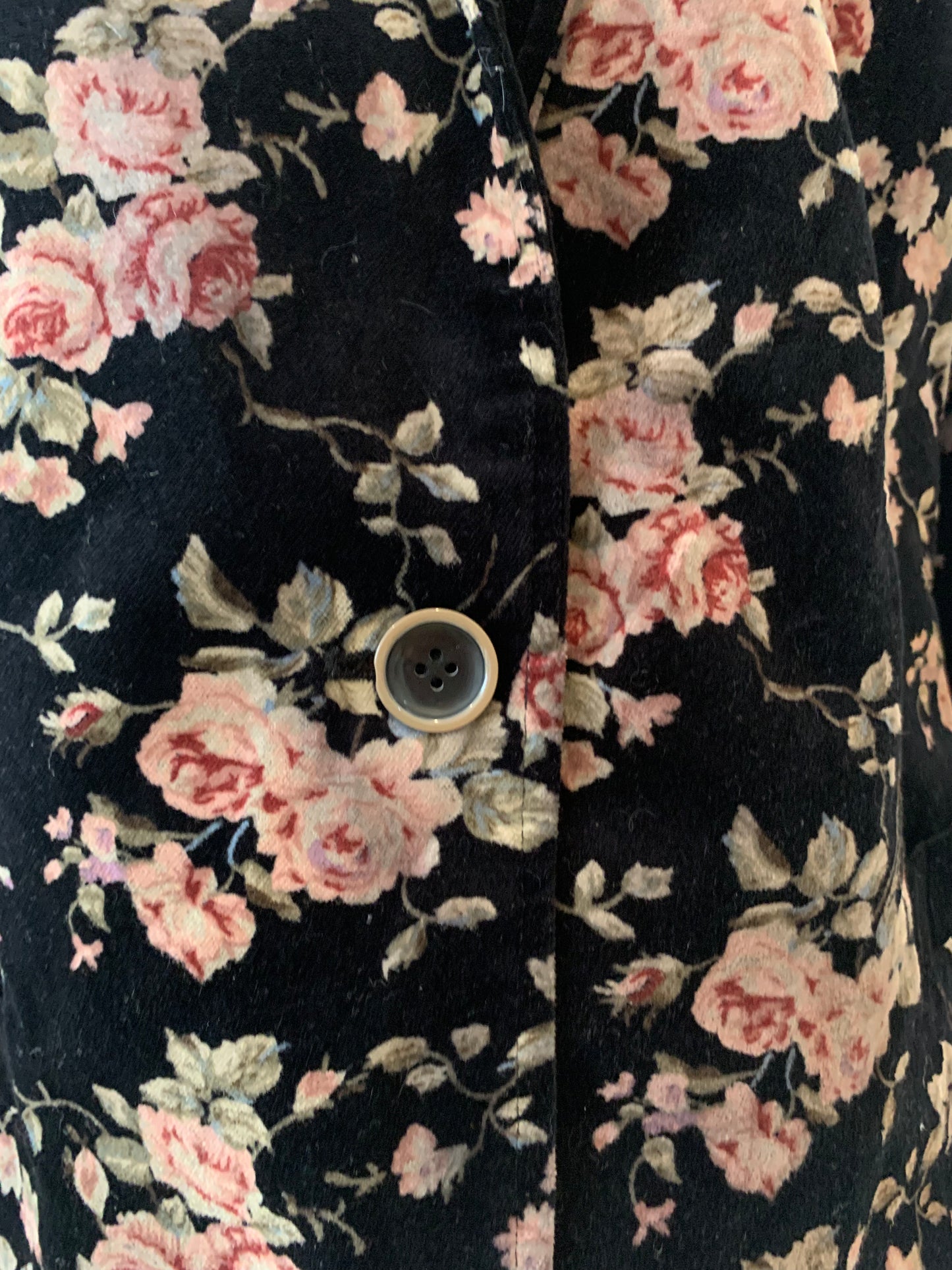 Black Floral Velvet Jacket