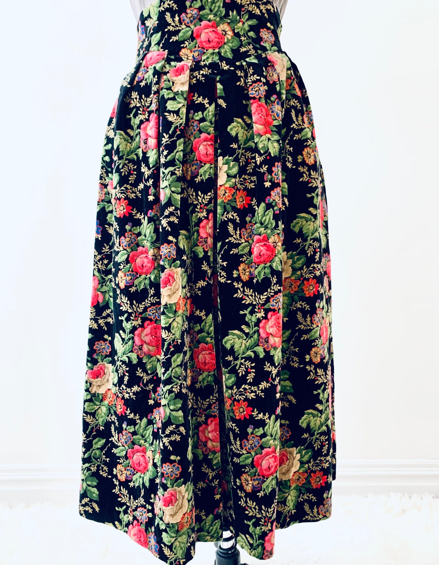 Velvet Floral Skirt