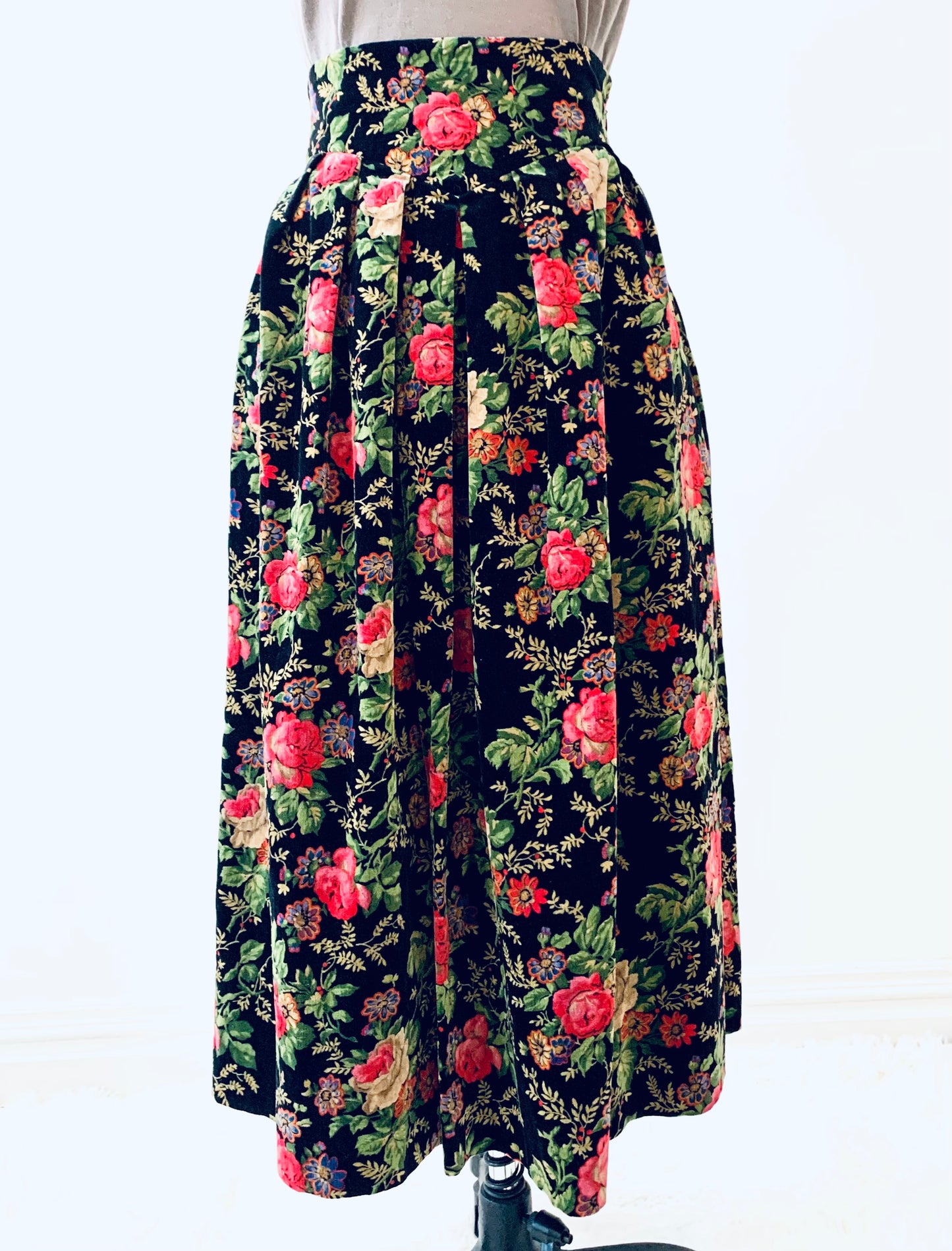 Velvet Floral Skirt