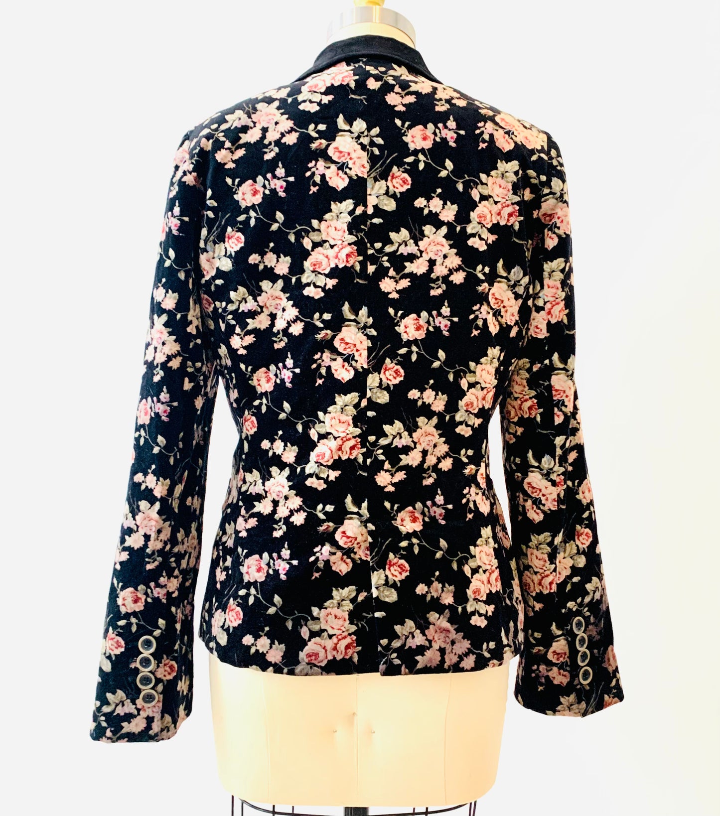 Black Floral Velvet Jacket